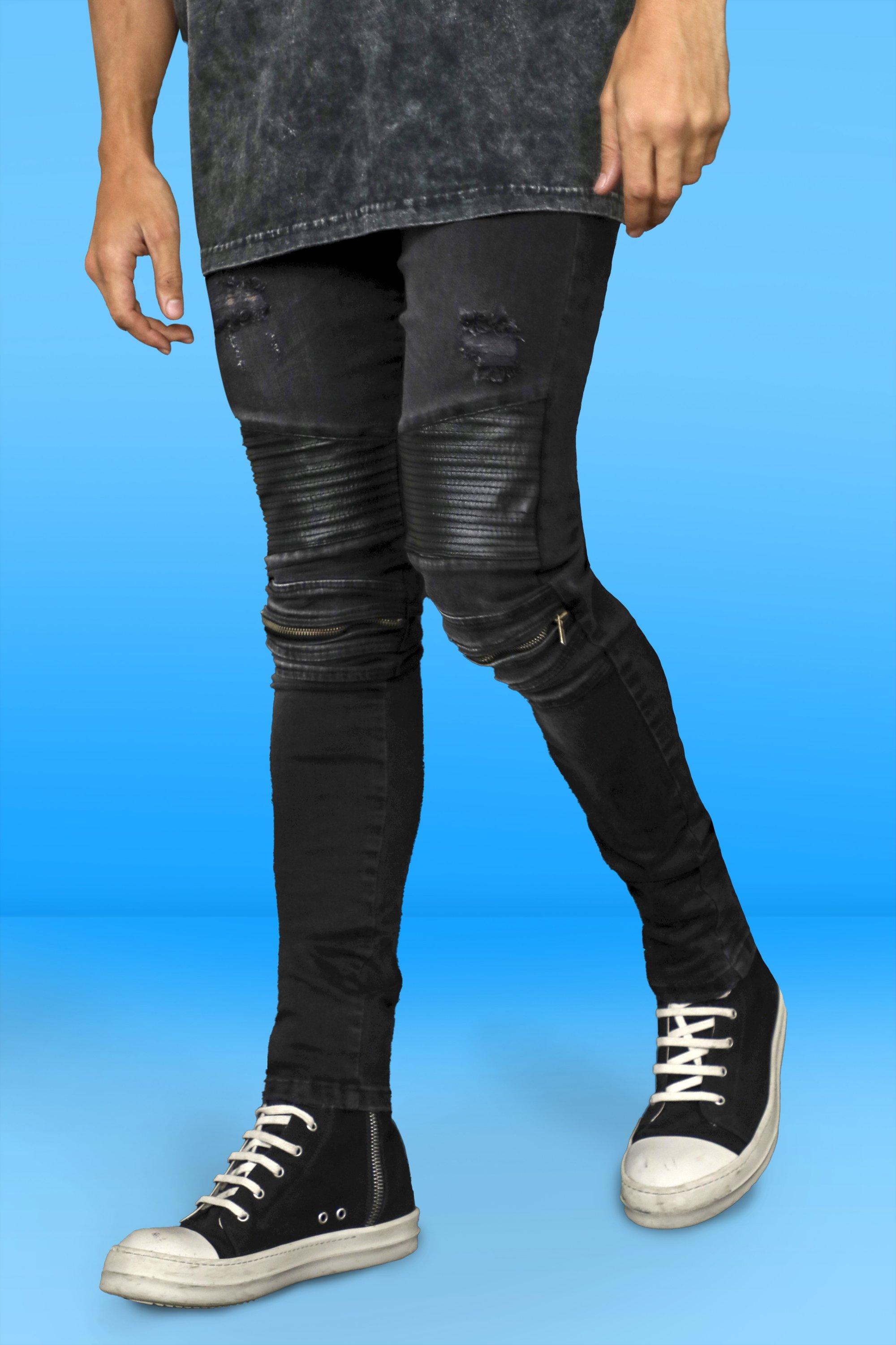 Boohooman hot sale biker jeans